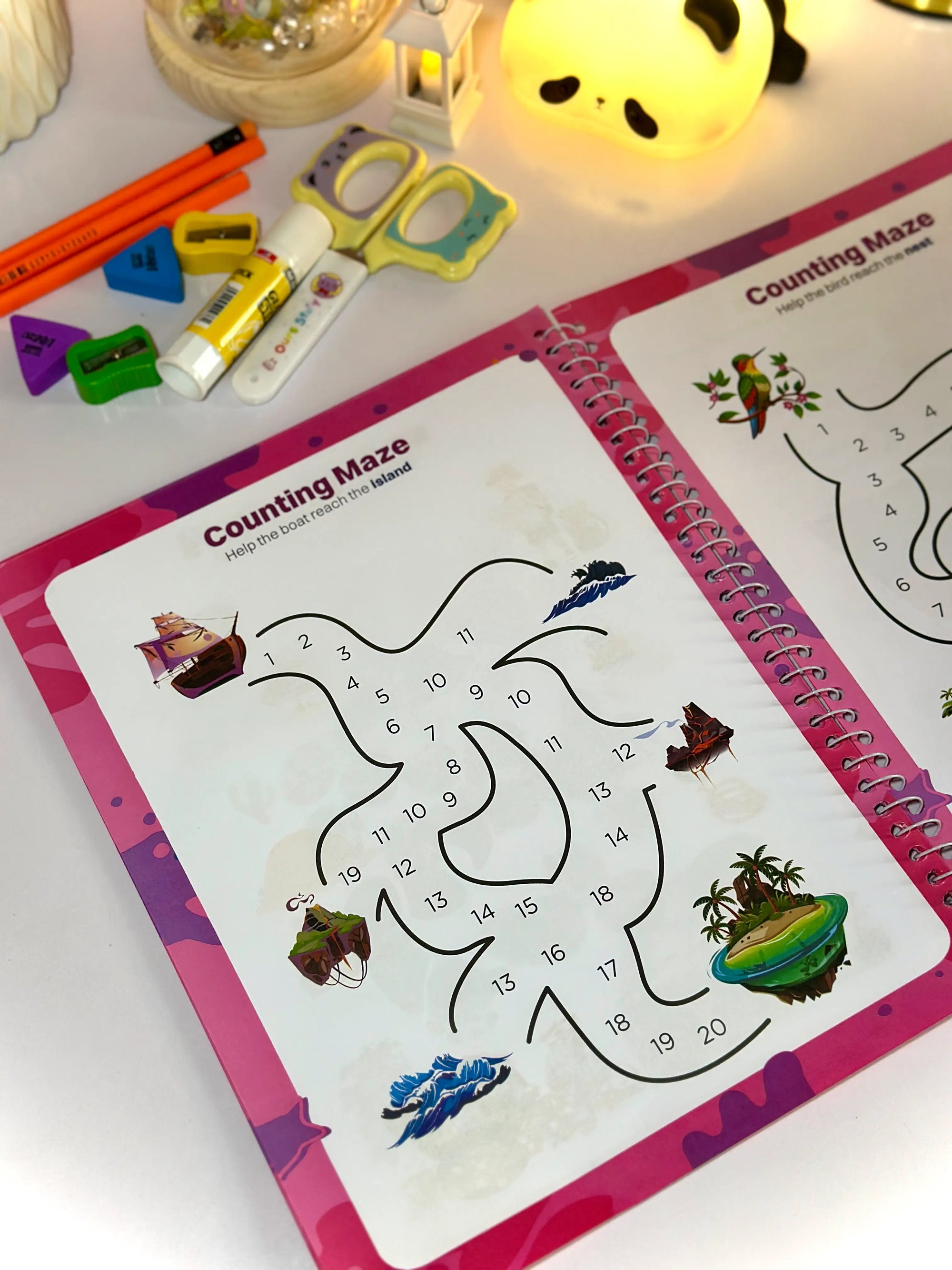 Toddlers Worksheet Pack 4 Workbooks with 192 Pages and stationary