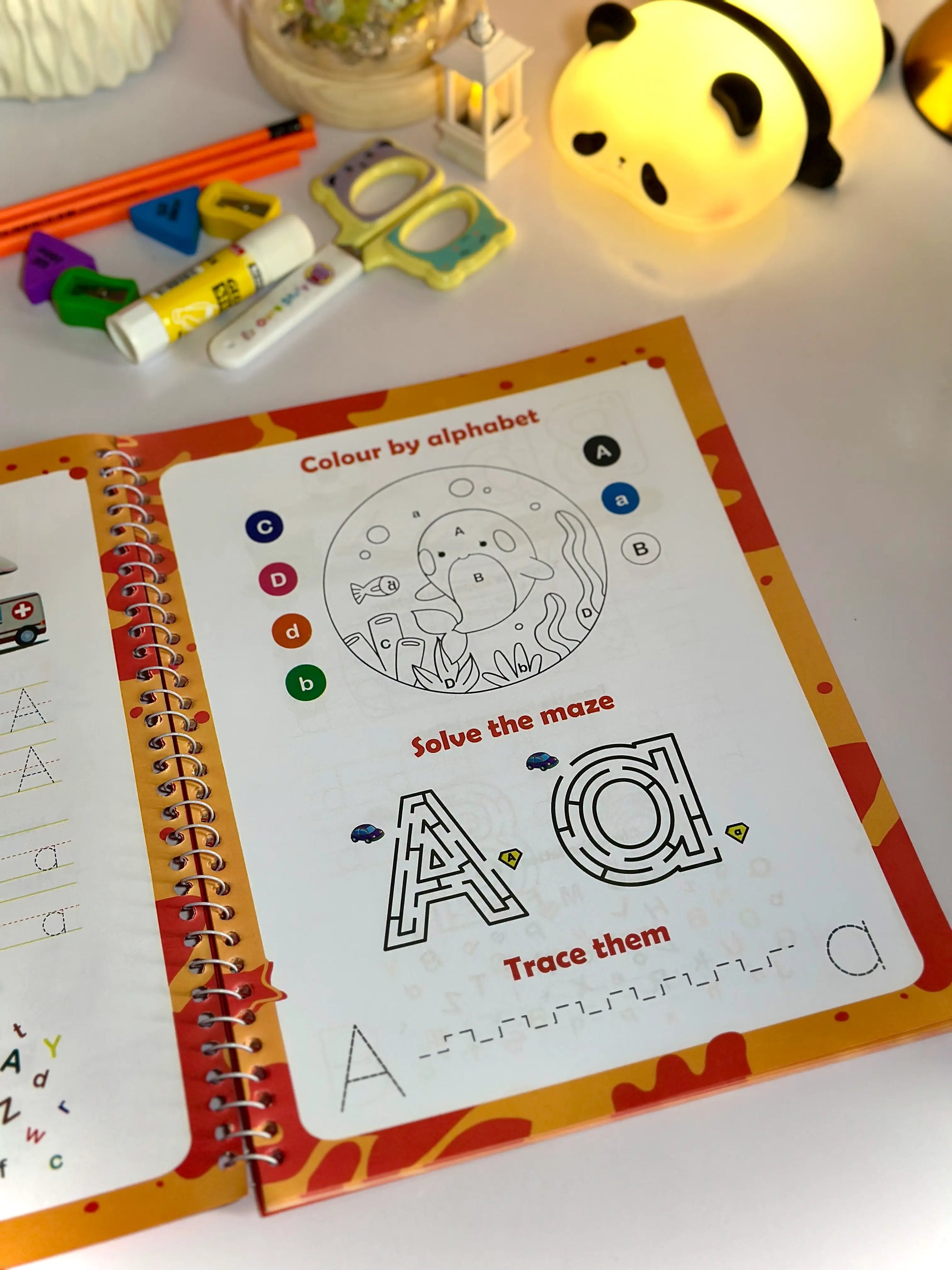 Toddlers Worksheet Pack 4 Workbooks with 192 Pages and stationary