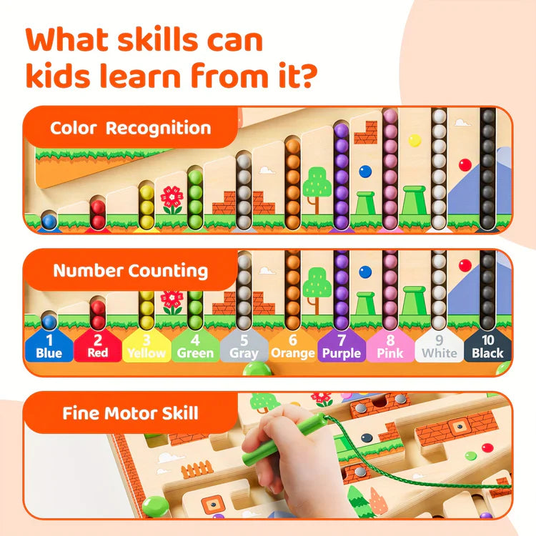 Montessori Toys Magnetic Color and Number Maze