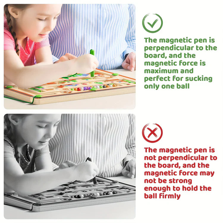 Montessori Toys Magnetic Color and Number Maze