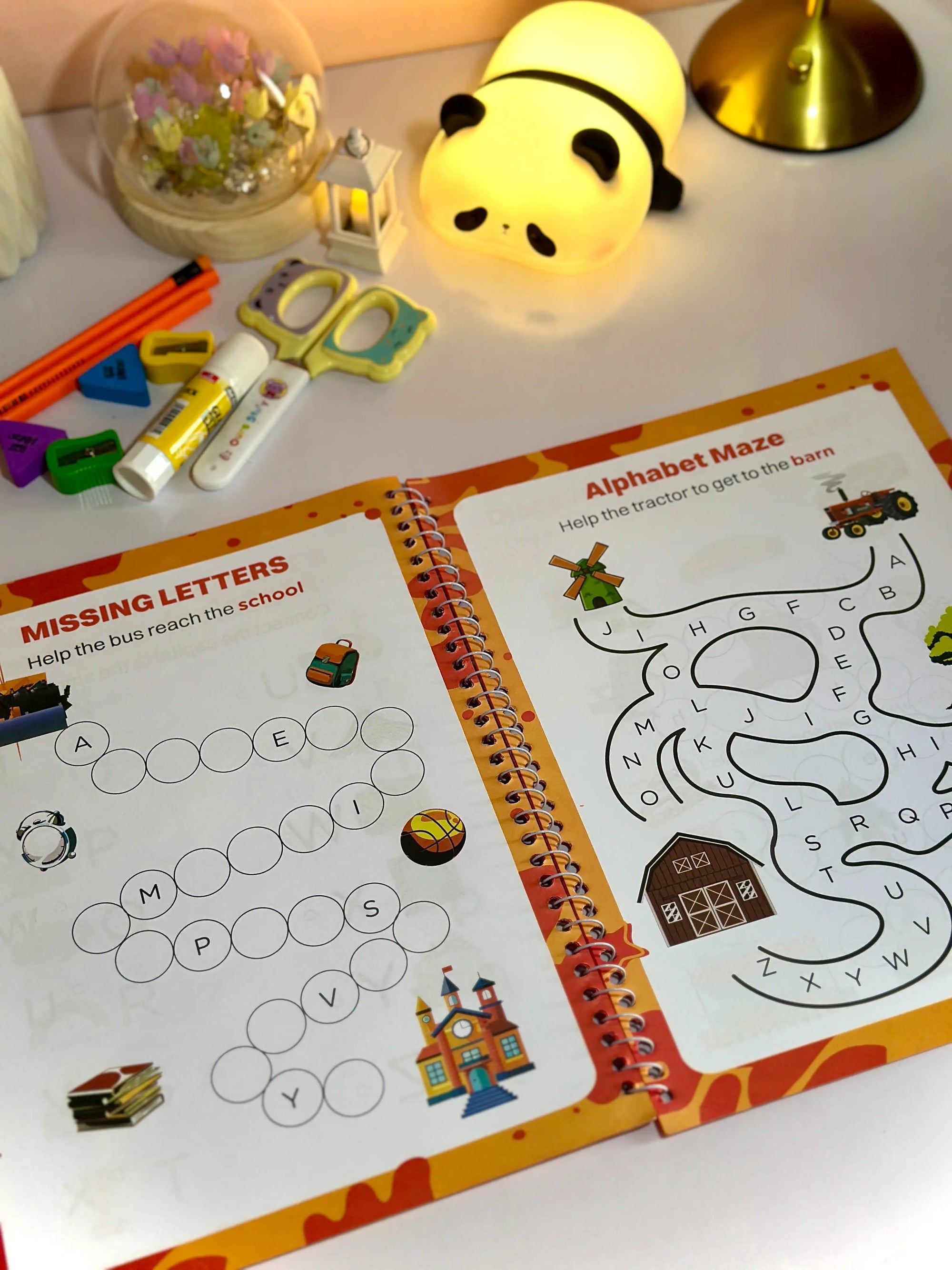 Toddlers Worksheet Pack 4 Workbooks with 192 Pages and stationary